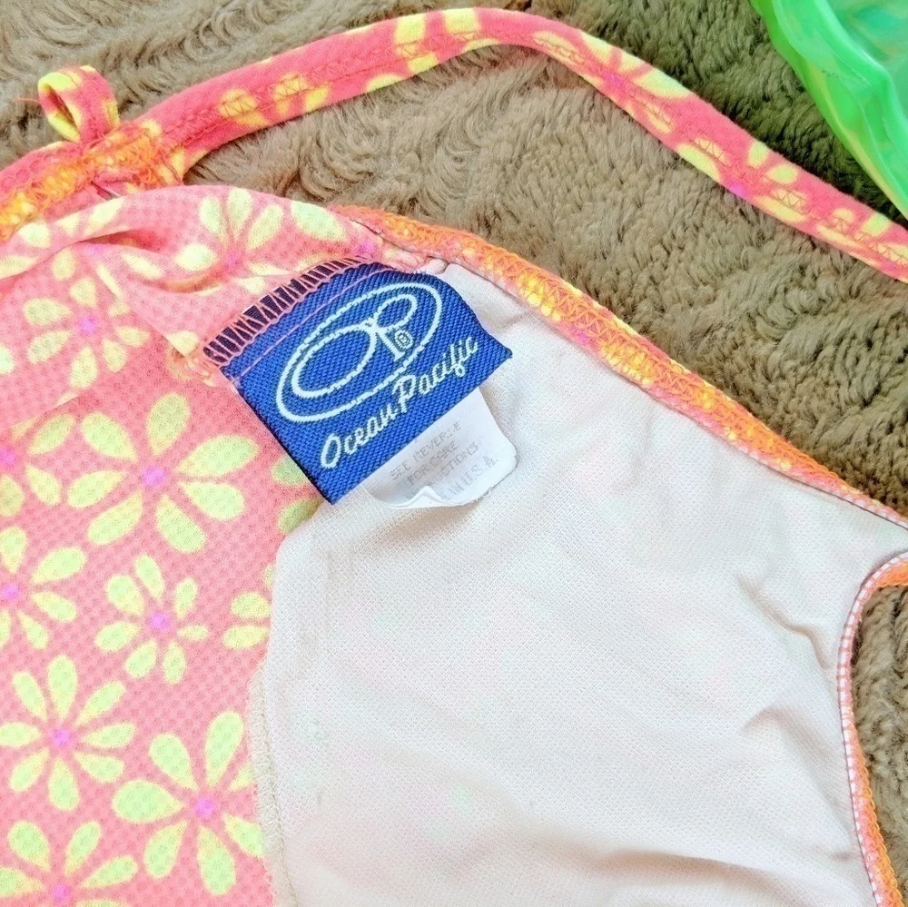 OP Ocean Pacific Orange/Yellow‎ Flower swimsuit